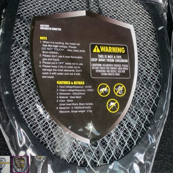 Other - Bug Zapper Mosquito Swatter  Requires 2AA Batteries Black, Large Racket NEW